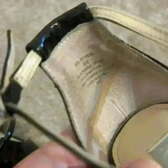 Blue by Betsey Johnson SB Rosin Black Embellished Sandal Heels Size 9 - Picture 8 of 9